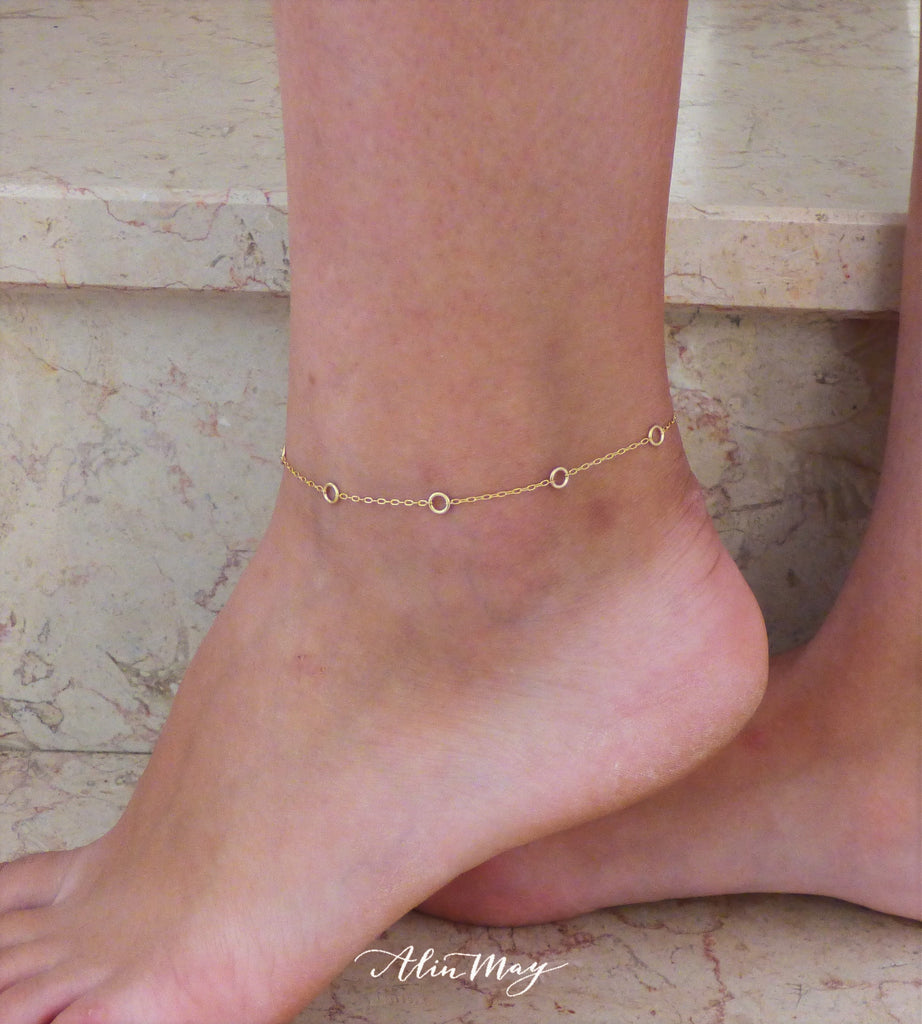 AlinMay Circles Ankle Bracelet 10.5 (26.7cm)