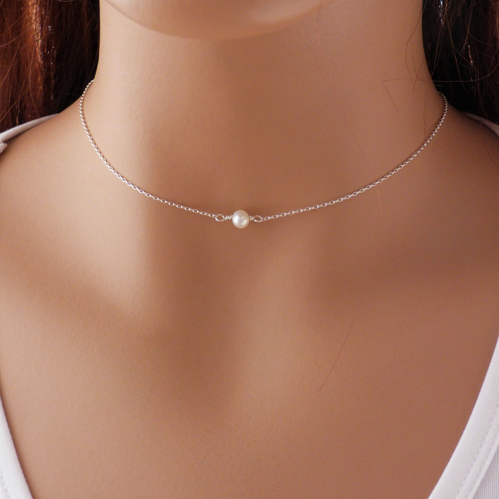 Single Pearl Choker Necklace