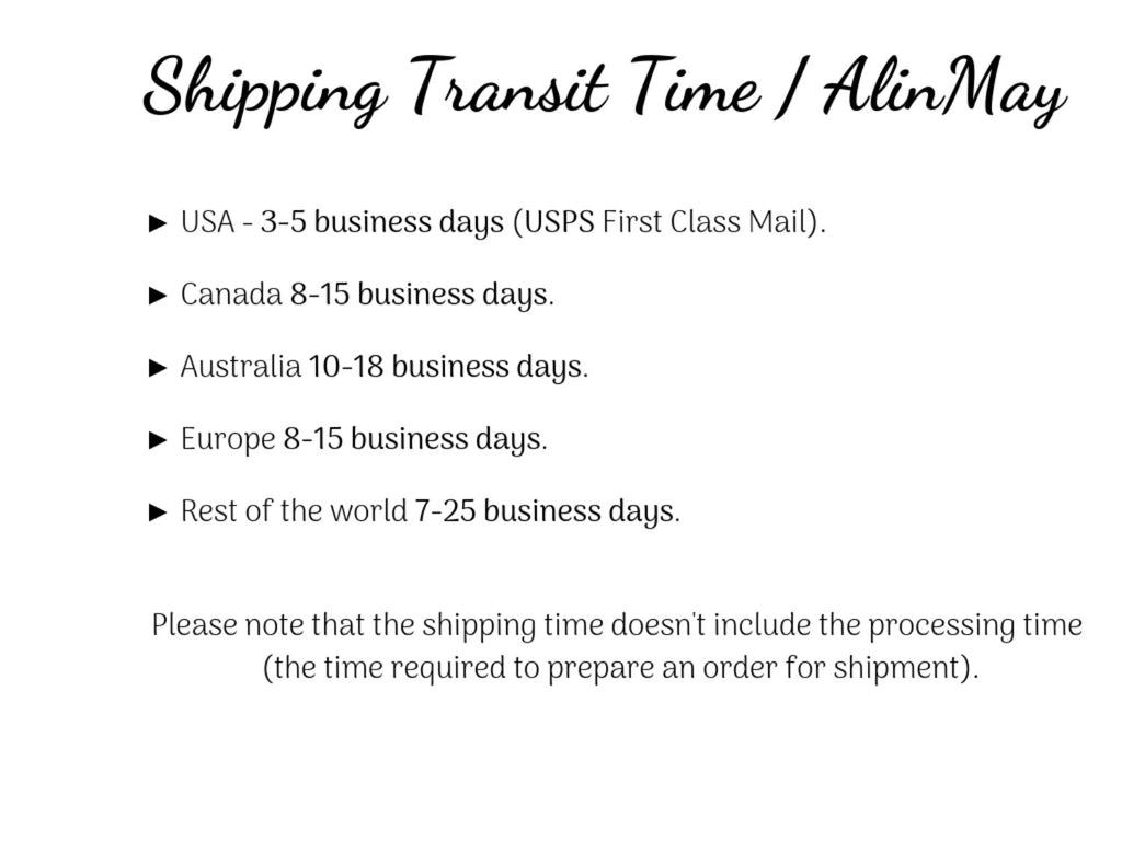 The picture show all shipping transit time by AlinMay