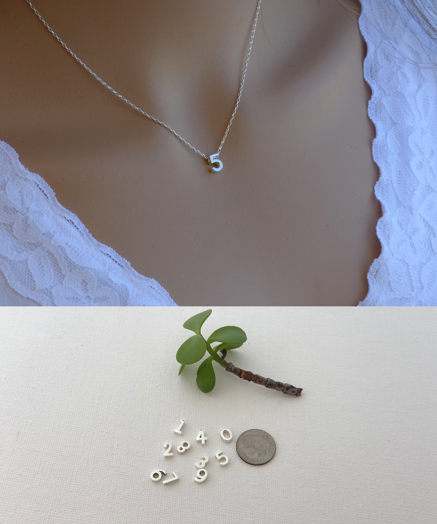 Tiny Number Necklace