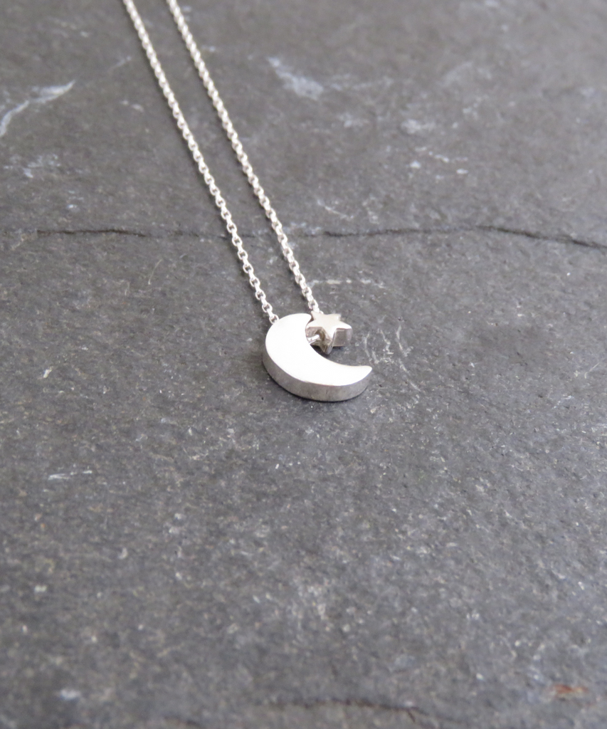Crescent Moon and Star Necklace