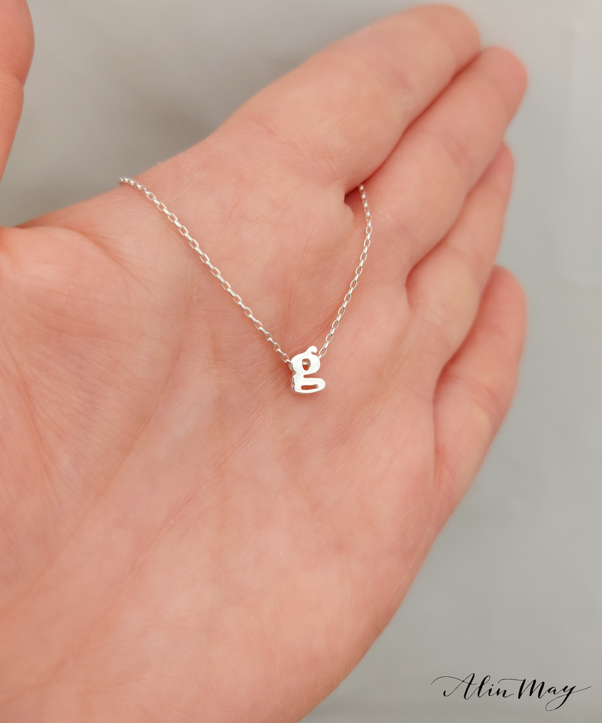 Silver Half Stone Initial Pendant Necklace - G | Claire's US